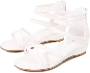 Girls Low Heel Chunky Sandals Wedding Dress Pumps Shoes