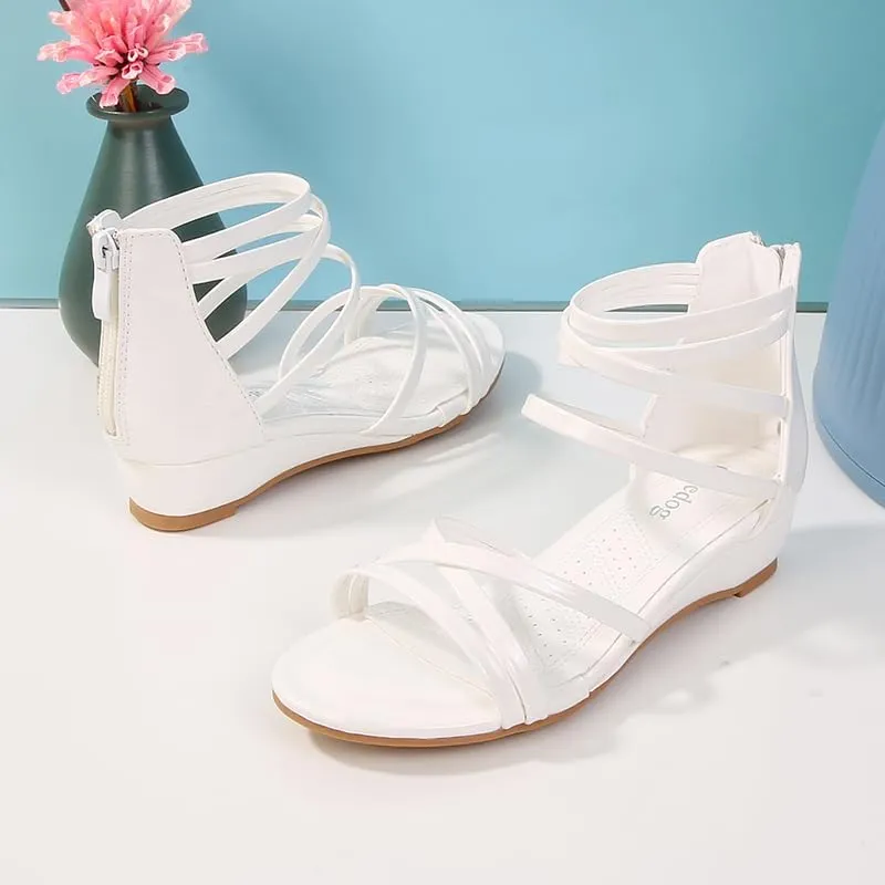Girls Low Heel Chunky Sandals Wedding Dress Pumps Shoes