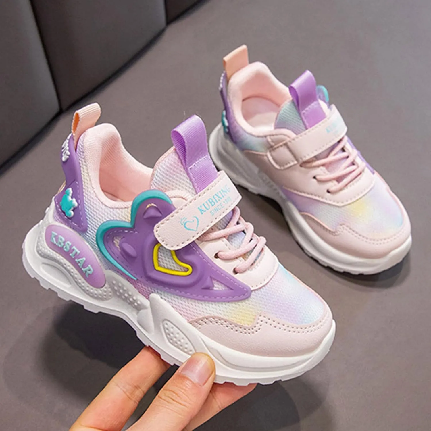Girls Shoes Kids Girls Tennis Shoes for Running Athletic Walking Gym Sports Lightweight Breathable Fashion Sneakers