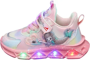 Girls Sneakers Toddler Sneakers Walking Shoes Boys Girls Light Up Tennis Shoes Lightweight Brethable Slip On Sneakers