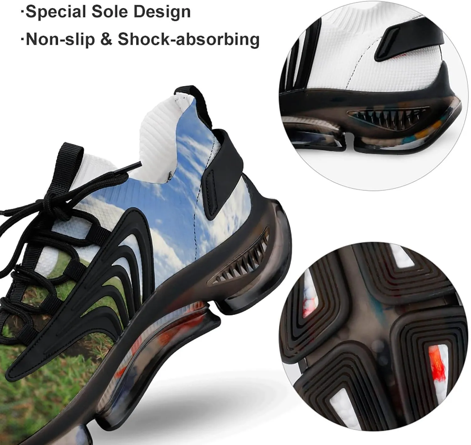 Golf Ball about to Fall Into The Cup Walking Shoes for Men Lightweight Tennis Fashion Elastic Sports Shoes Cushion Basketball Shoes