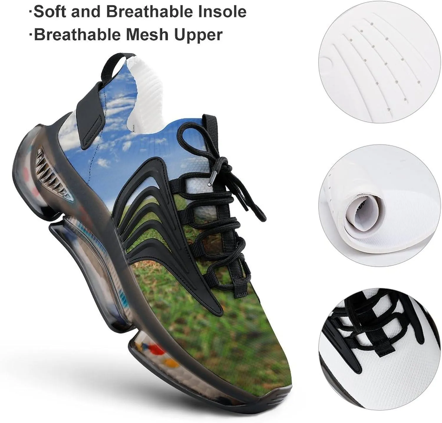 Golf Ball about to Fall Into The Cup Walking Shoes for Men Lightweight Tennis Fashion Elastic Sports Shoes Cushion Basketball Shoes