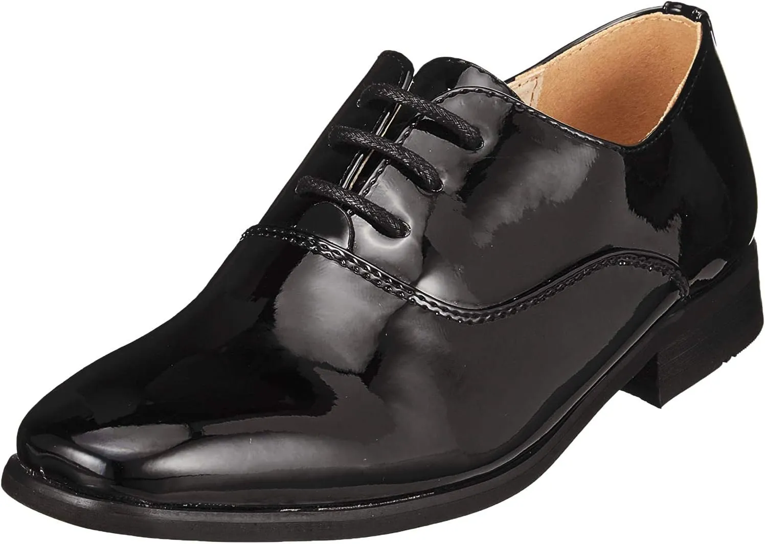 Goor Older Boys Patent Leather Lace-Up Oxford Tie Dress Shoes