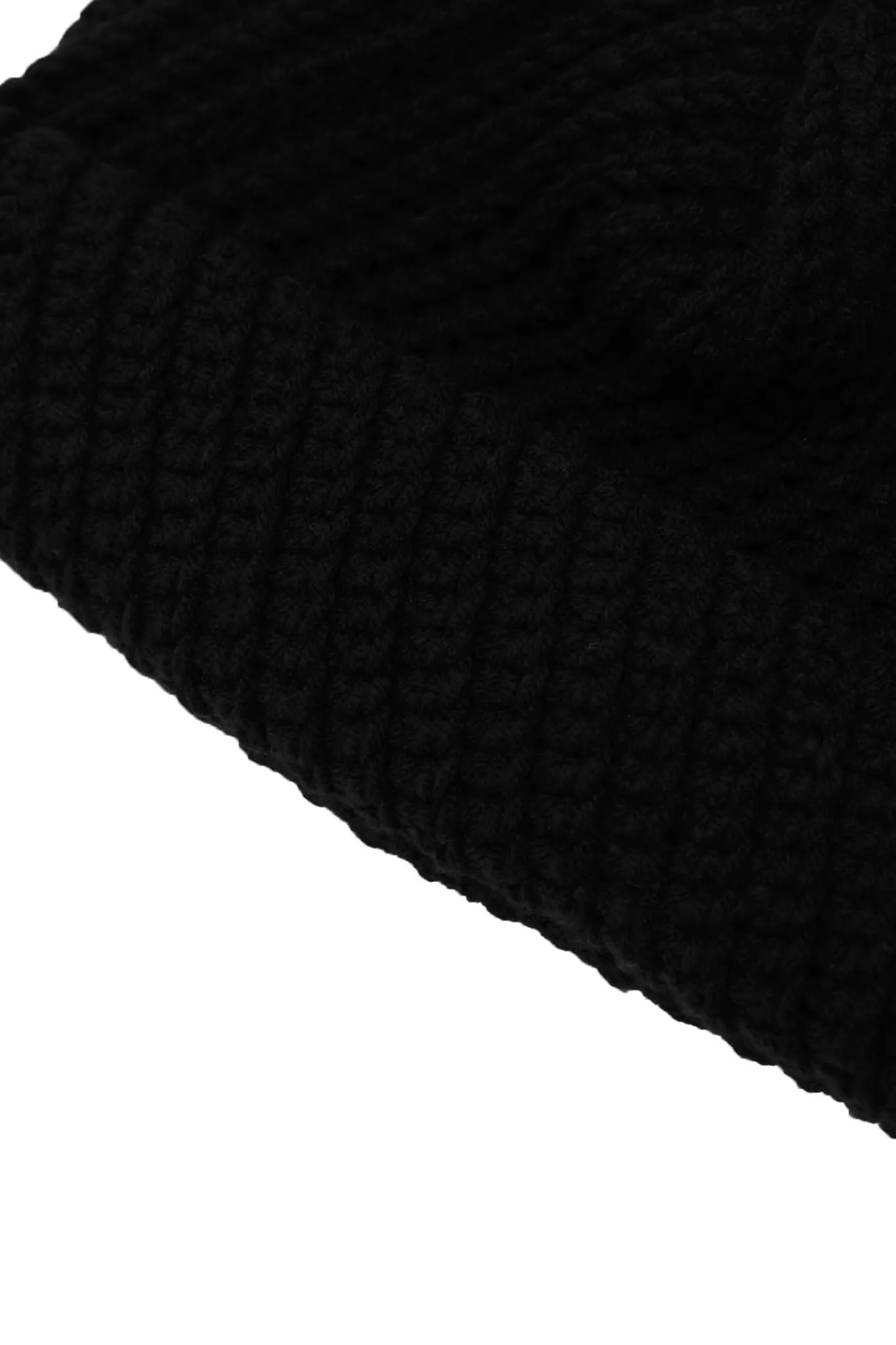 HAND KNIT FISHERMAN BEANIE (ANTHRACITE)