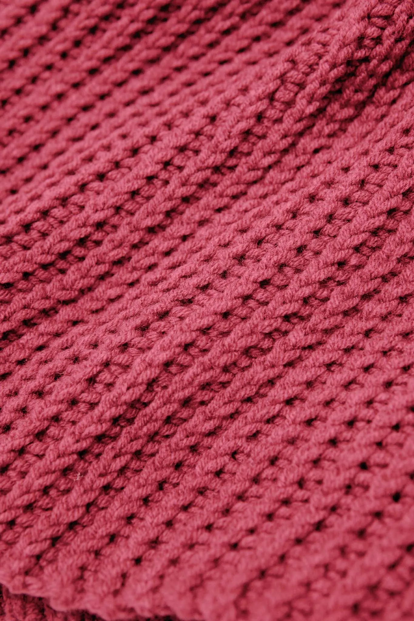 HAND KNIT FISHERMAN BEANIE (WINE)
