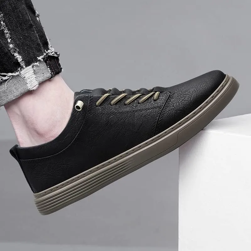 Handmade Genuine Leather Casual Shoes for Men Lace-Up Sneakers Luxury Brand Man Breathable Comfortable Shoes Skate Driving Shoes