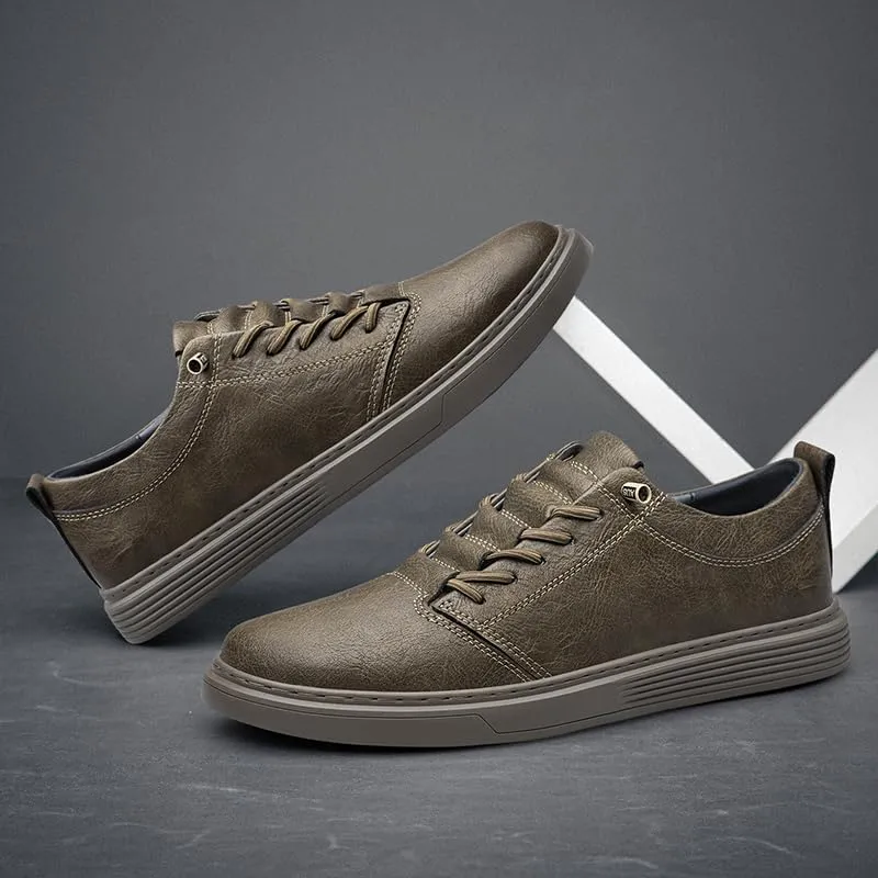 Handmade Genuine Leather Casual Shoes for Men Lace-Up Sneakers Luxury Brand Man Breathable Comfortable Shoes Skate Driving Shoes