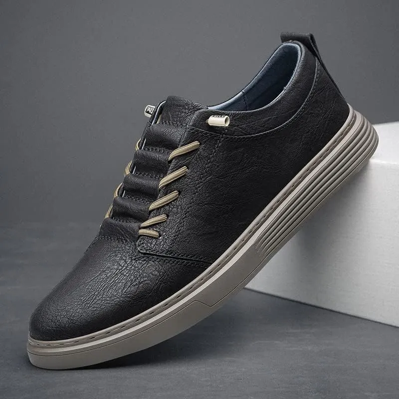 Handmade Genuine Leather Casual Shoes for Men Lace-Up Sneakers Luxury Brand Man Breathable Comfortable Shoes Skate Driving Shoes