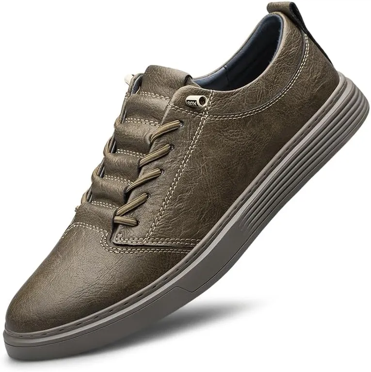 Handmade Genuine Leather Casual Shoes for Men Lace-Up Sneakers Luxury Brand Man Breathable Comfortable Shoes Skate Driving Shoes