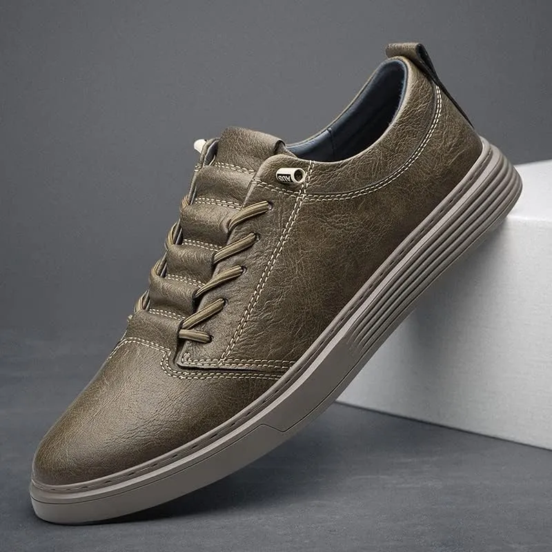 Handmade Genuine Leather Casual Shoes for Men Lace-Up Sneakers Luxury Brand Man Breathable Comfortable Shoes Skate Driving Shoes