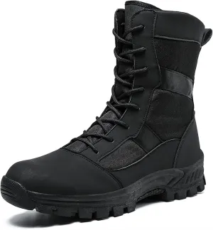 High Rise Hiking Boots, Outdoor Hiking Boots Men,Lace- up Motorcycle Biker Boots, Army Combat Tactical Patrol Shoes, Waterproof Non- Slip Casual Jungle Safety Footwear, for Birthday,Father' s Day and