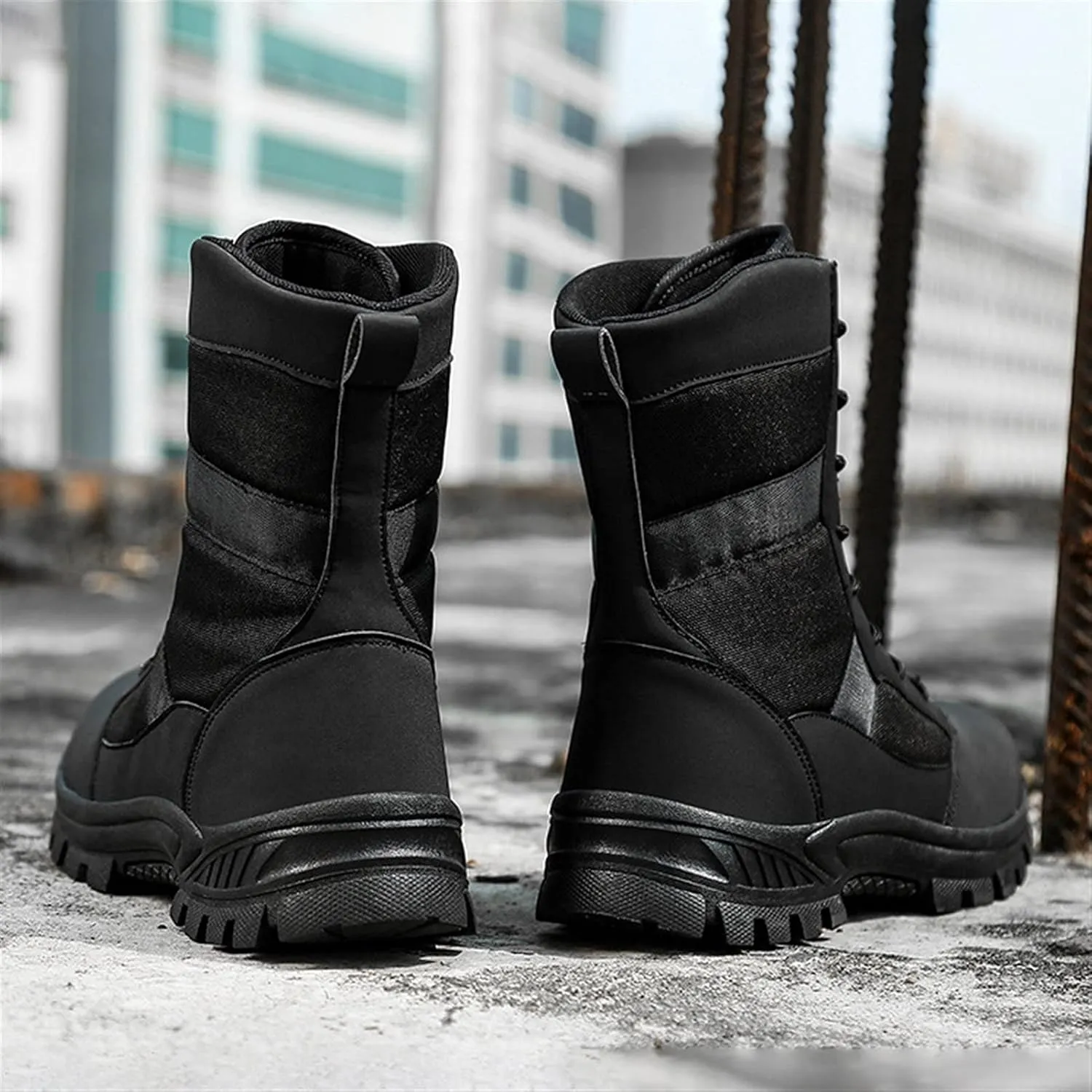 High Rise Hiking Boots, Outdoor Hiking Boots Men,Lace- up Motorcycle Biker Boots, Army Combat Tactical Patrol Shoes, Waterproof Non- Slip Casual Jungle Safety Footwear, for Birthday,Father' s Day and