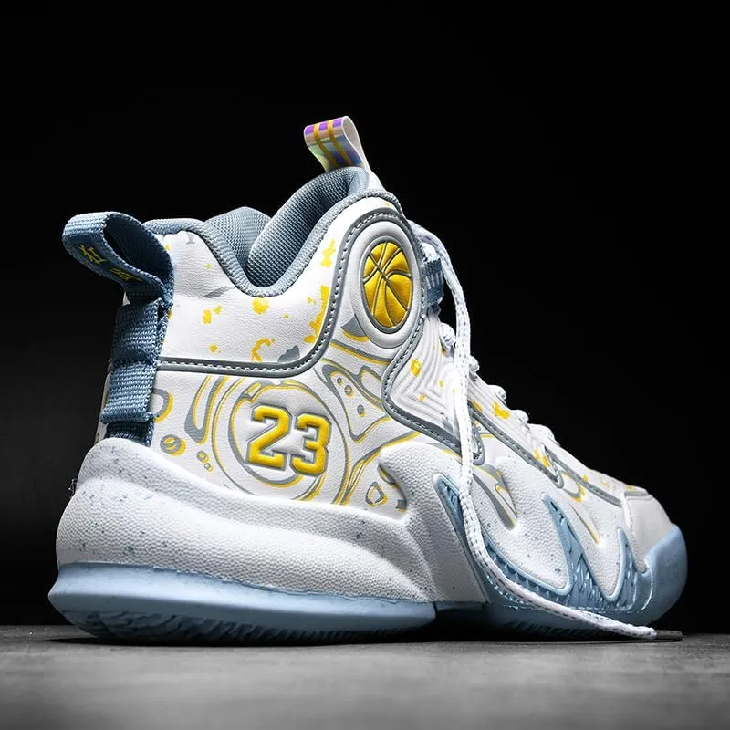 High Top Basketball Shoes Men Shoes Women Shoes Non-Slip Breathable Outdoor Shoes Fashion Graffiti Training Shoes Volleyball Shoes