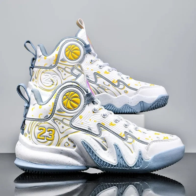 High Top Basketball Shoes Men Shoes Women Shoes Non-Slip Breathable Outdoor Shoes Fashion Graffiti Training Shoes Volleyball Shoes
