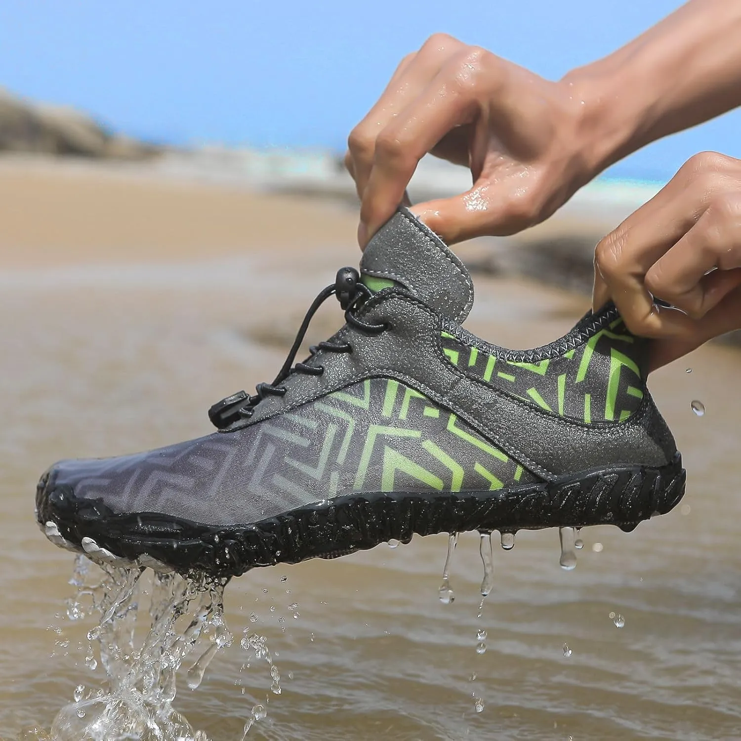 Hike Barefoot Shoes Womens Mens Anti-Slip Grounded Footwear Unisex Quick-Dry Wide Toe Box Healthy Breathable Sneaker Beach Pool Aqua Swim Surf Walking Hiking Shoes