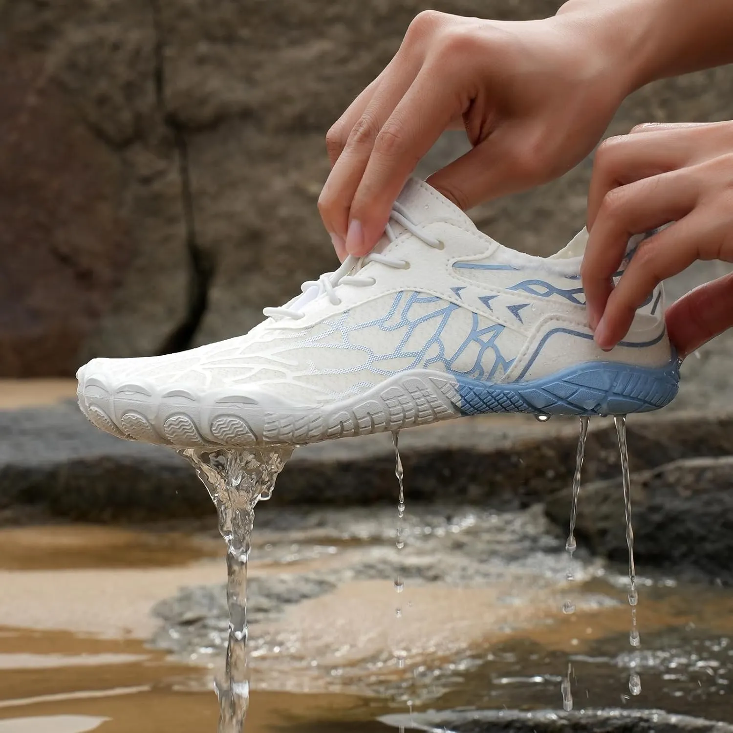 Hike Barefoot Shoes Womens Mens Anti-Slip Hiking Footwear Unisex Athletic Wide Toe Footwear Outdoor Beach Pool Aqua Swim Casual Hiking Shoes Train Healthy Running Sneaker