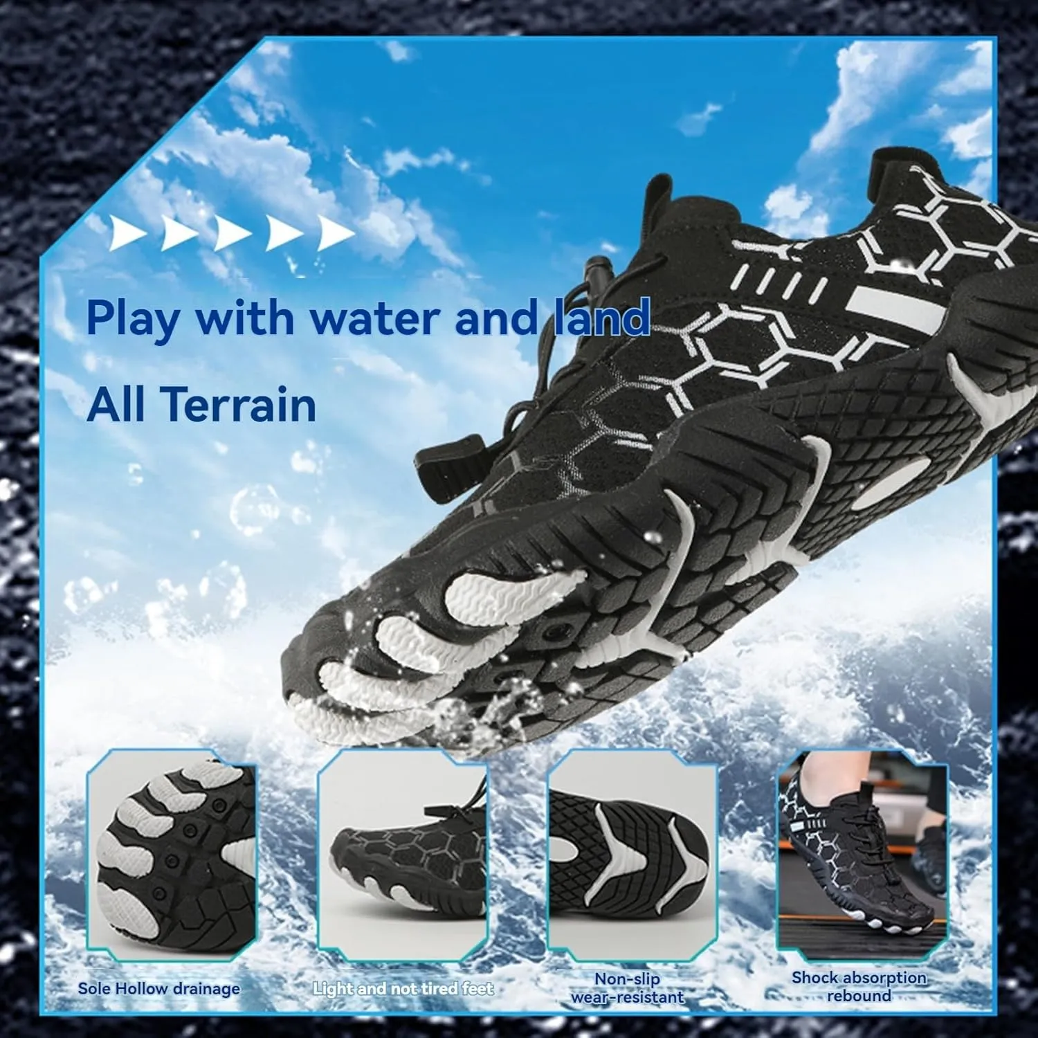 Hike Shoes Women Men Pro Barefoot Shoes with Wide Toe Box Healthy & Non-Slip Lightweight Breathable Sneakers Unisex Quick Dry Zero Drop Trail Running Shoe Sneakers