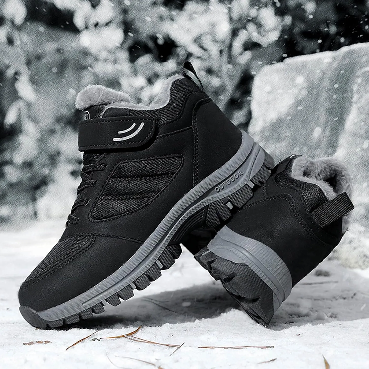 Hiking Boots Women Keep Thermal Water Proof Non Slip Ankle Boots Plus Velvet Warm Winter Sport Booties