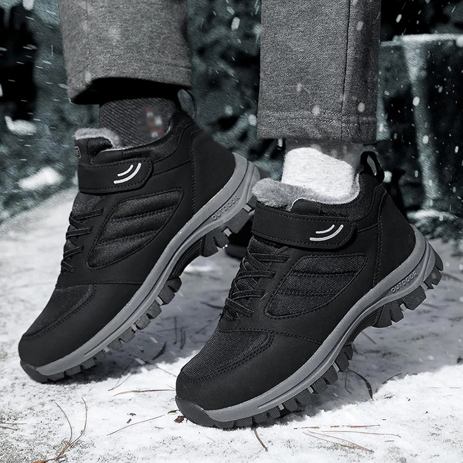 Hiking Boots Women Keep Thermal Water Proof Non Slip Ankle Boots Plus Velvet Warm Winter Sport Booties