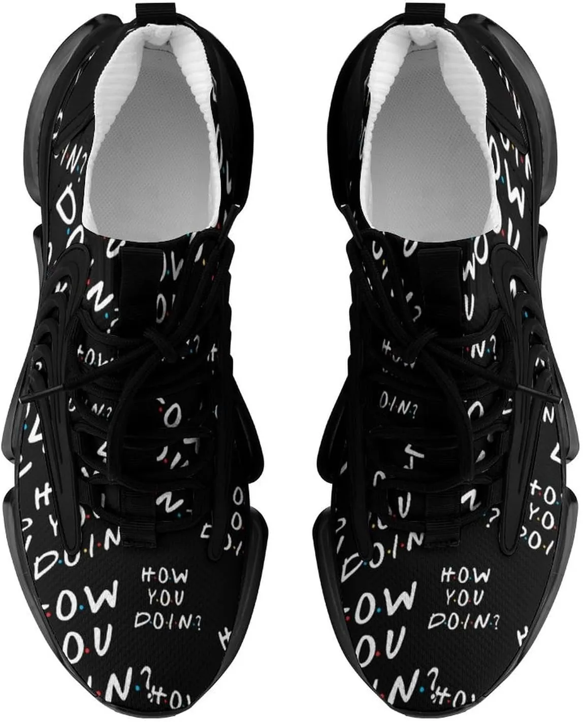 How You Doin Walking Shoes for Men Lightweight Tennis Fashion Elastic Sports Shoes Cushion Basketball Shoes