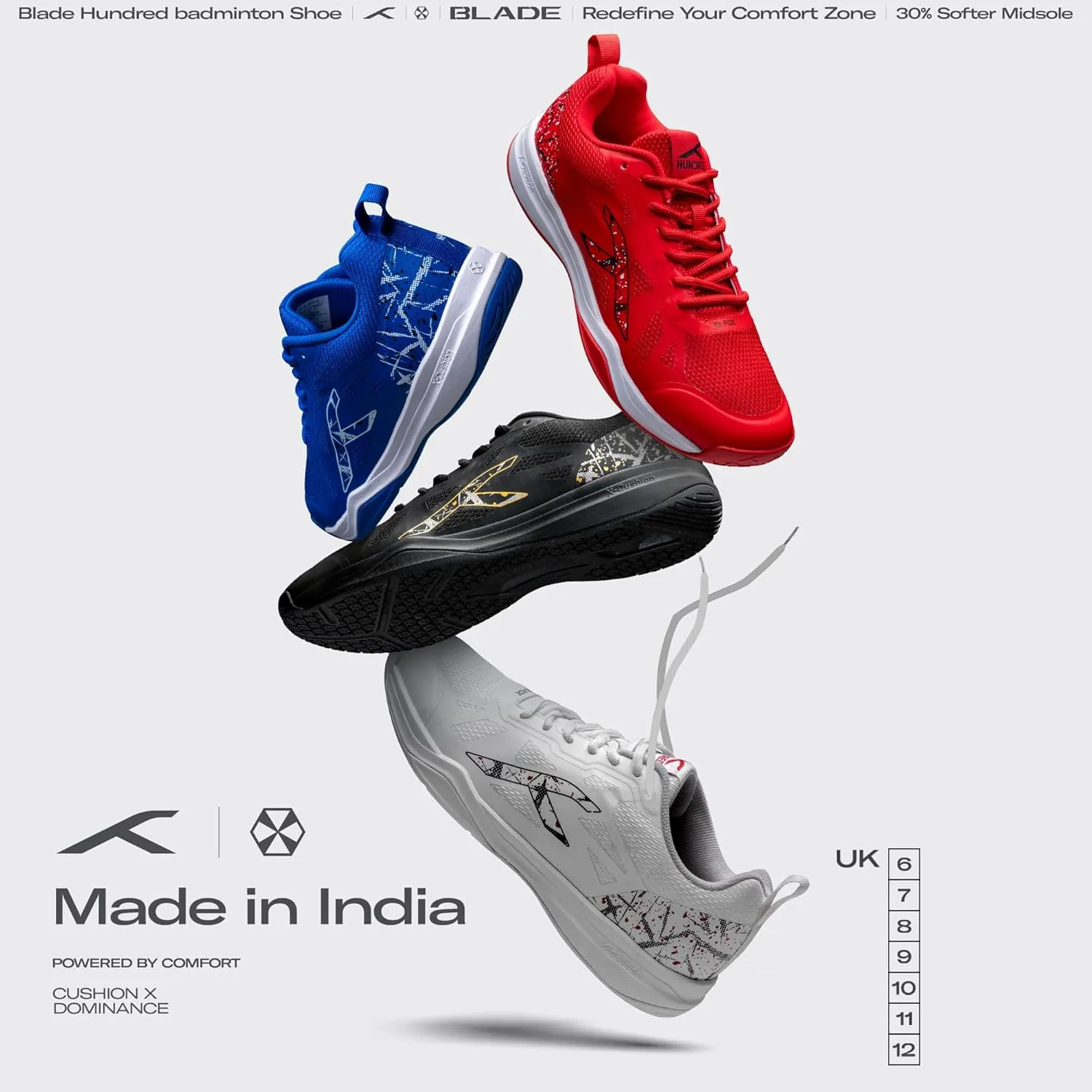 Hundred Men's Blade Non-Marking Shoes Badminton