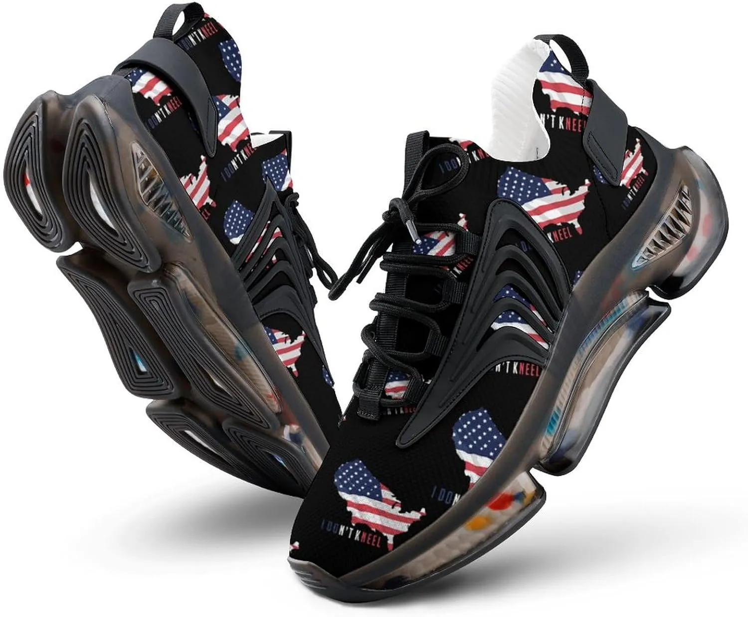 I Don't Kneel Walking Shoes for Men Lightweight Tennis Fashion Elastic Sports Shoes Cushion Basketball Shoes