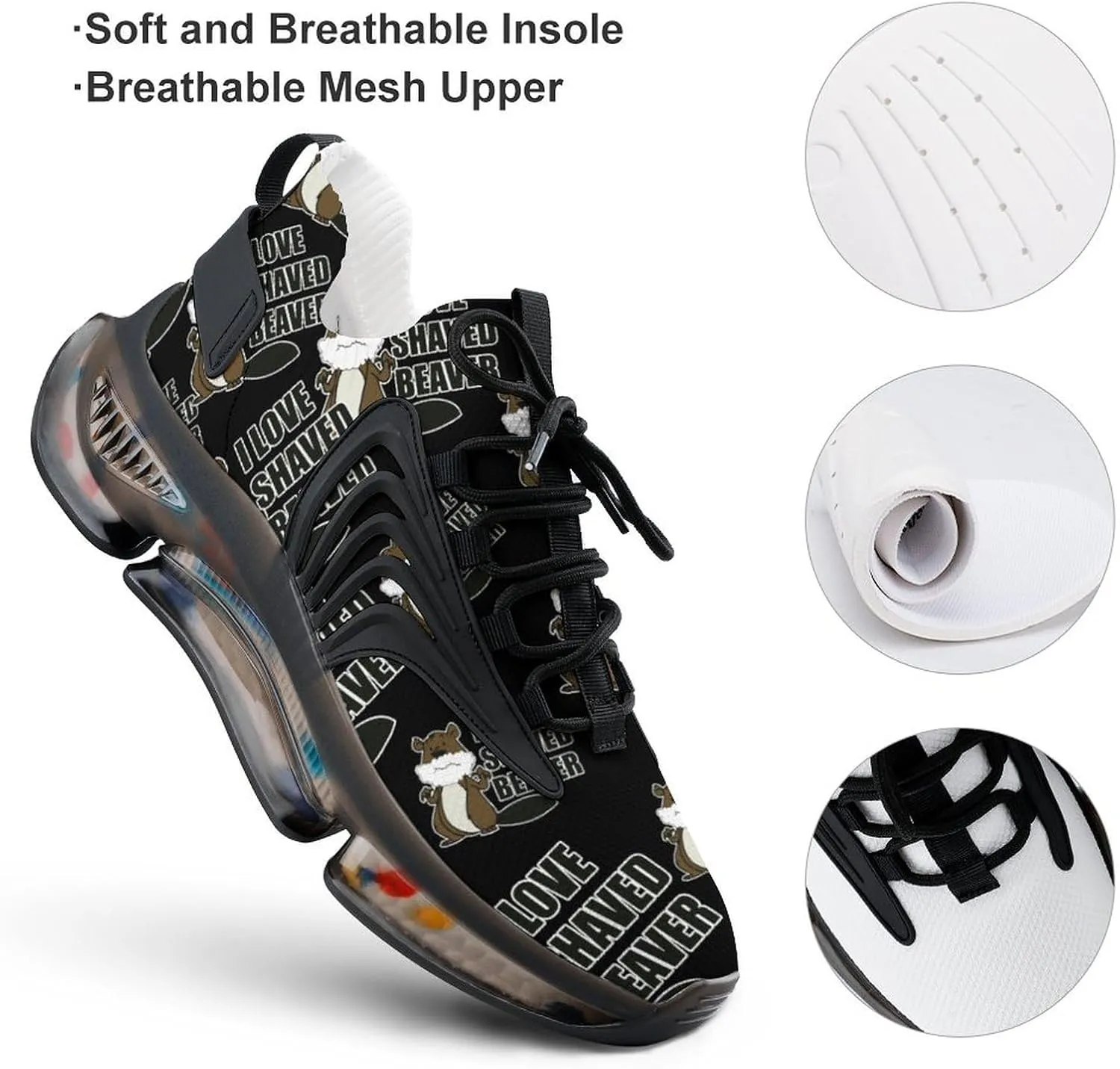 I Love A Shaved Beaver Walking Shoes for Men Lightweight Tennis Fashion Elastic Sports Shoes Cushion Basketball Shoes