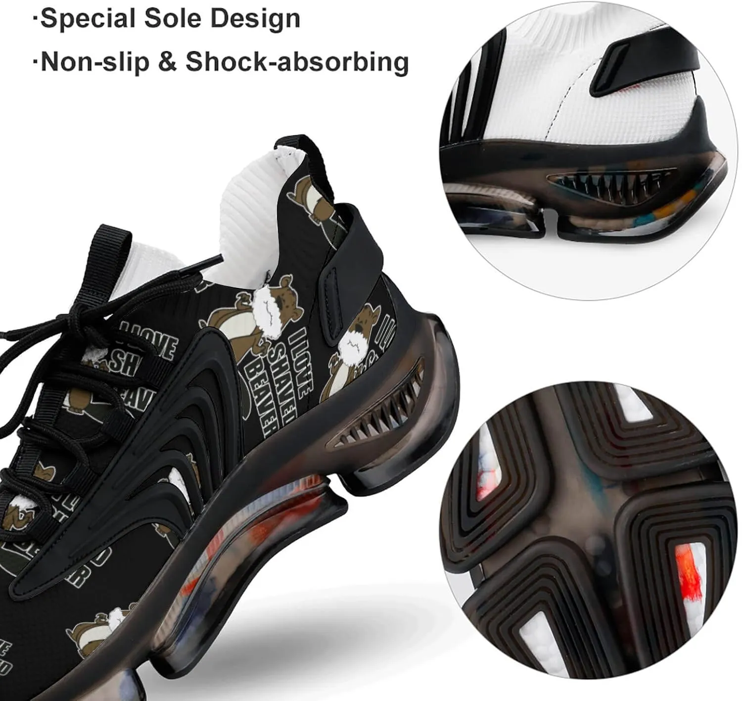 I Love A Shaved Beaver Walking Shoes for Men Lightweight Tennis Fashion Elastic Sports Shoes Cushion Basketball Shoes
