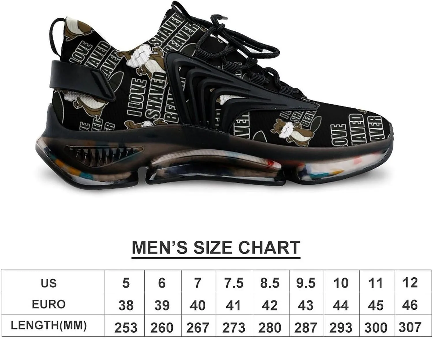 I Love A Shaved Beaver Walking Shoes for Men Lightweight Tennis Fashion Elastic Sports Shoes Cushion Basketball Shoes