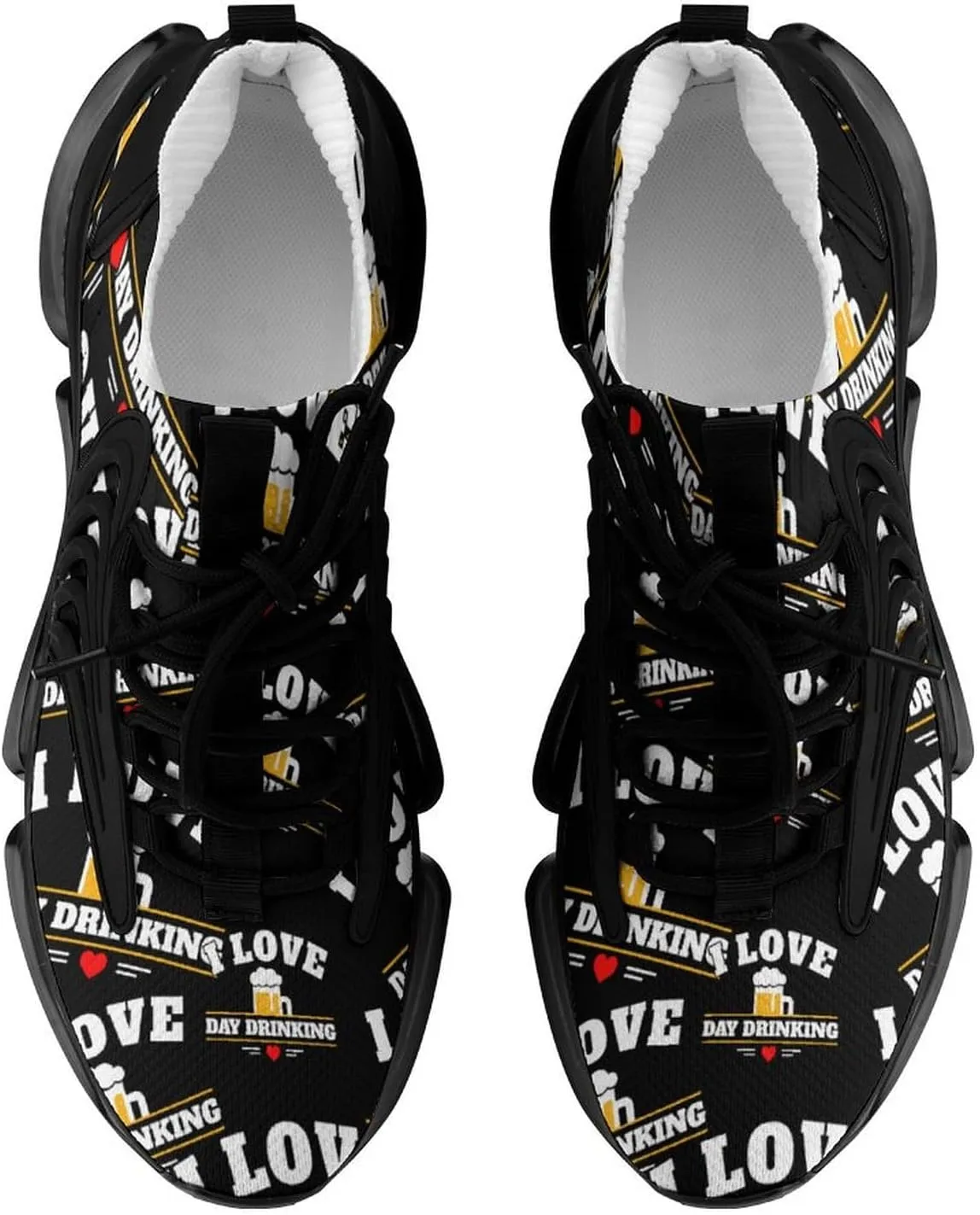 I Love Day Drinking Beer Walking Shoes for Men Lightweight Tennis Fashion Elastic Sports Shoes Cushion Basketball Shoes