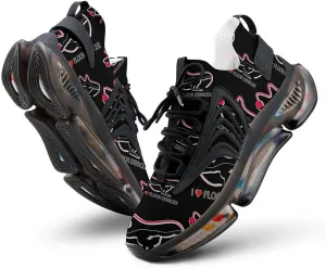 I Love Floor Exercise Walking Shoes for Men Lightweight Tennis Fashion Elastic Sports Shoes Cushion Basketball Shoes