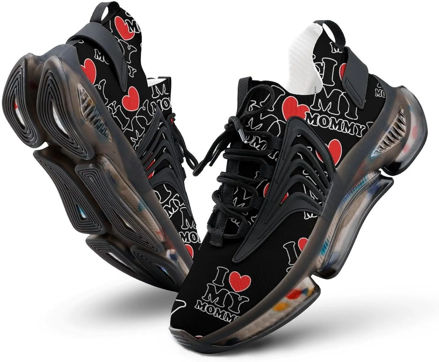 I Love My Mommy Walking Shoes for Men Lightweight Tennis Fashion Elastic Sports Shoes Cushion Basketball Shoes