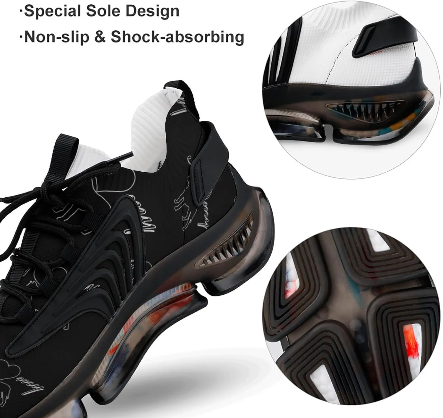 I Love My Pit Bull Dog Walking Shoes for Men Lightweight Tennis Fashion Elastic Sports Shoes Cushion Basketball Shoes