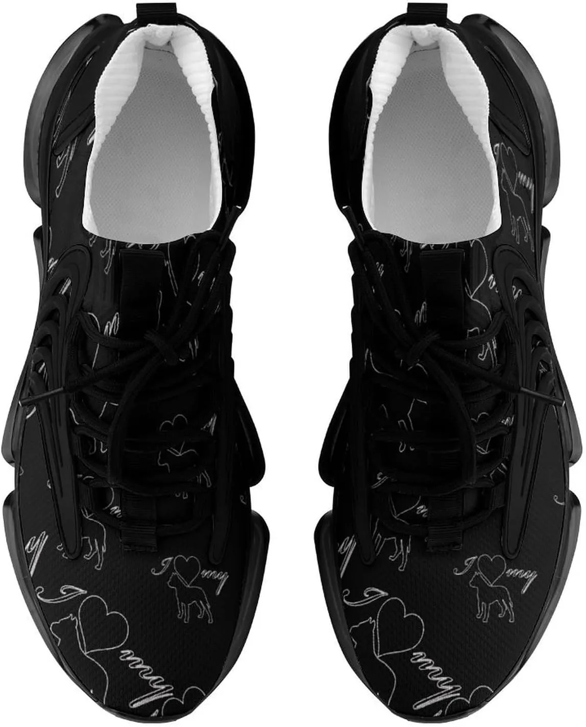 I Love My Pit Bull Dog Walking Shoes for Men Lightweight Tennis Fashion Elastic Sports Shoes Cushion Basketball Shoes