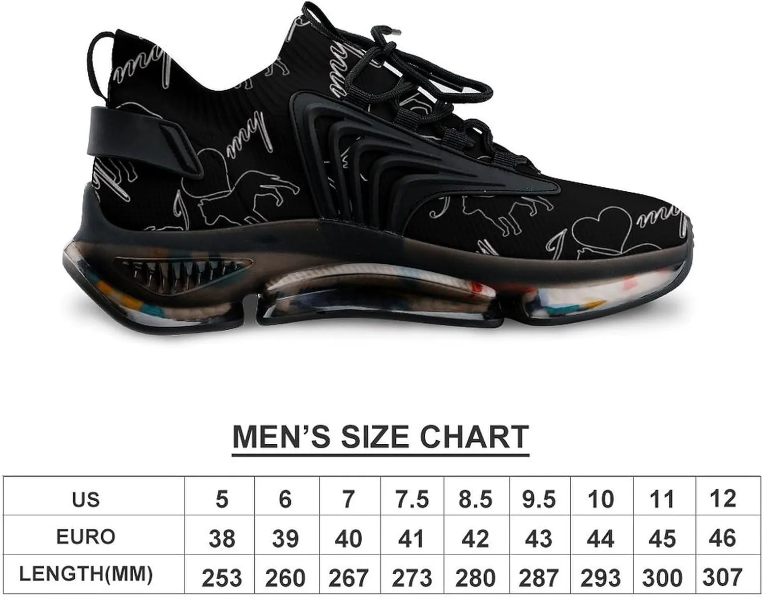 I Love My Pit Bull Dog Walking Shoes for Men Lightweight Tennis Fashion Elastic Sports Shoes Cushion Basketball Shoes