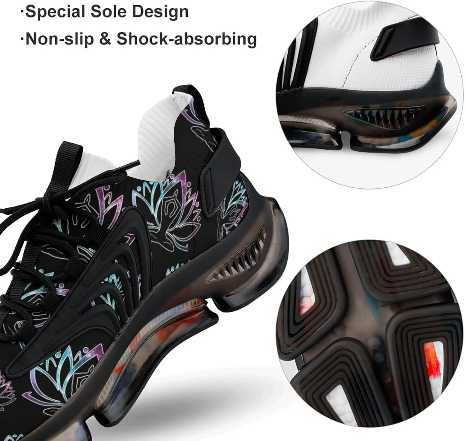 India Yoga Walking Shoes for Men Lightweight Tennis Fashion Elastic Sports Shoes Cushion Basketball Shoes