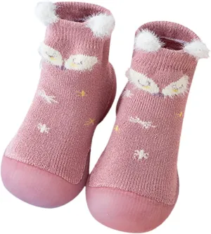 Infant Boys Girls Animal Cartoon Shoes Toddler Fleece WarmThe Floor Non Slip Prewalker Shoes Toddler 11 Shoes Boys