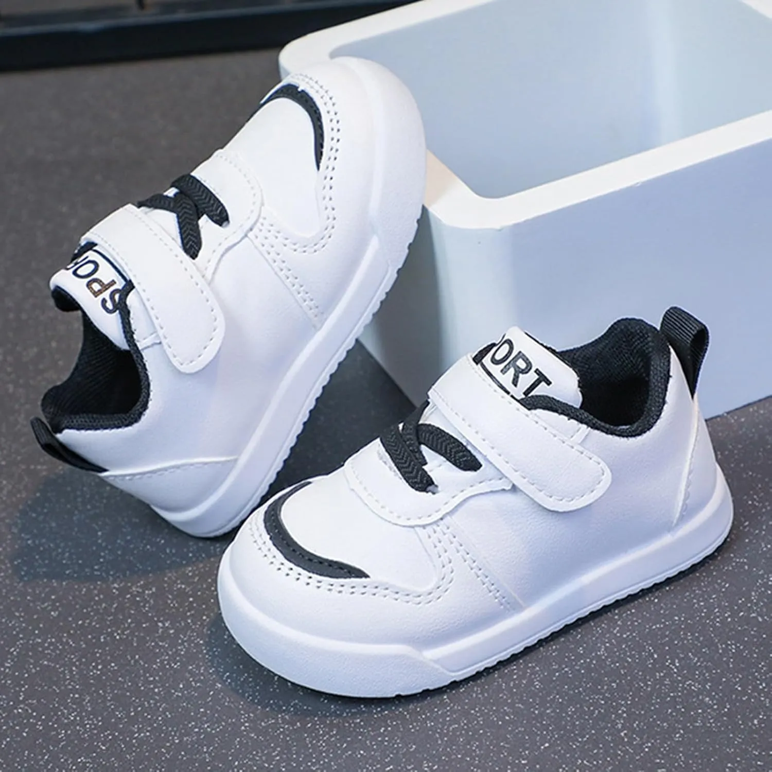 Infant Kids Sneakers School Running Loafers Lo?? Top Walking Tennis Casual Shoes Strap Athletic Sneakers for Children