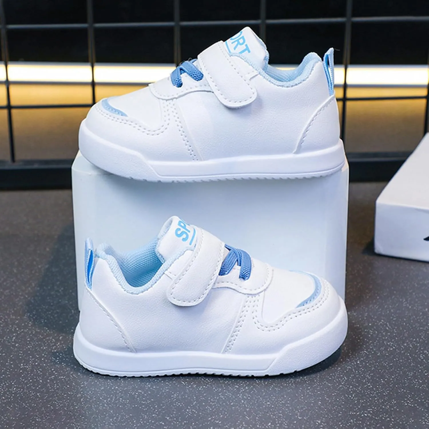 Infant Kids Sneakers School Running Loafers Lo?? Top Walking Tennis Casual Shoes Strap Athletic Sneakers for Children
