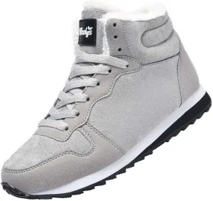 Insulated Snow Shoes for Men Non Slip Womens Winter Walking Shoes for Men Plush Lined Ankle Boots