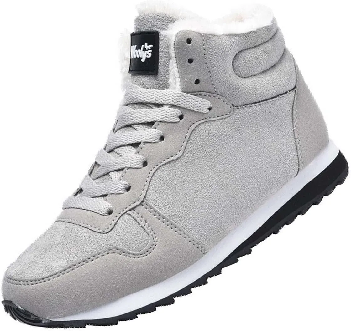 Insulated Snow Shoes for Men Non Slip Womens Winter Walking Shoes for Men Plush Lined Ankle Boots