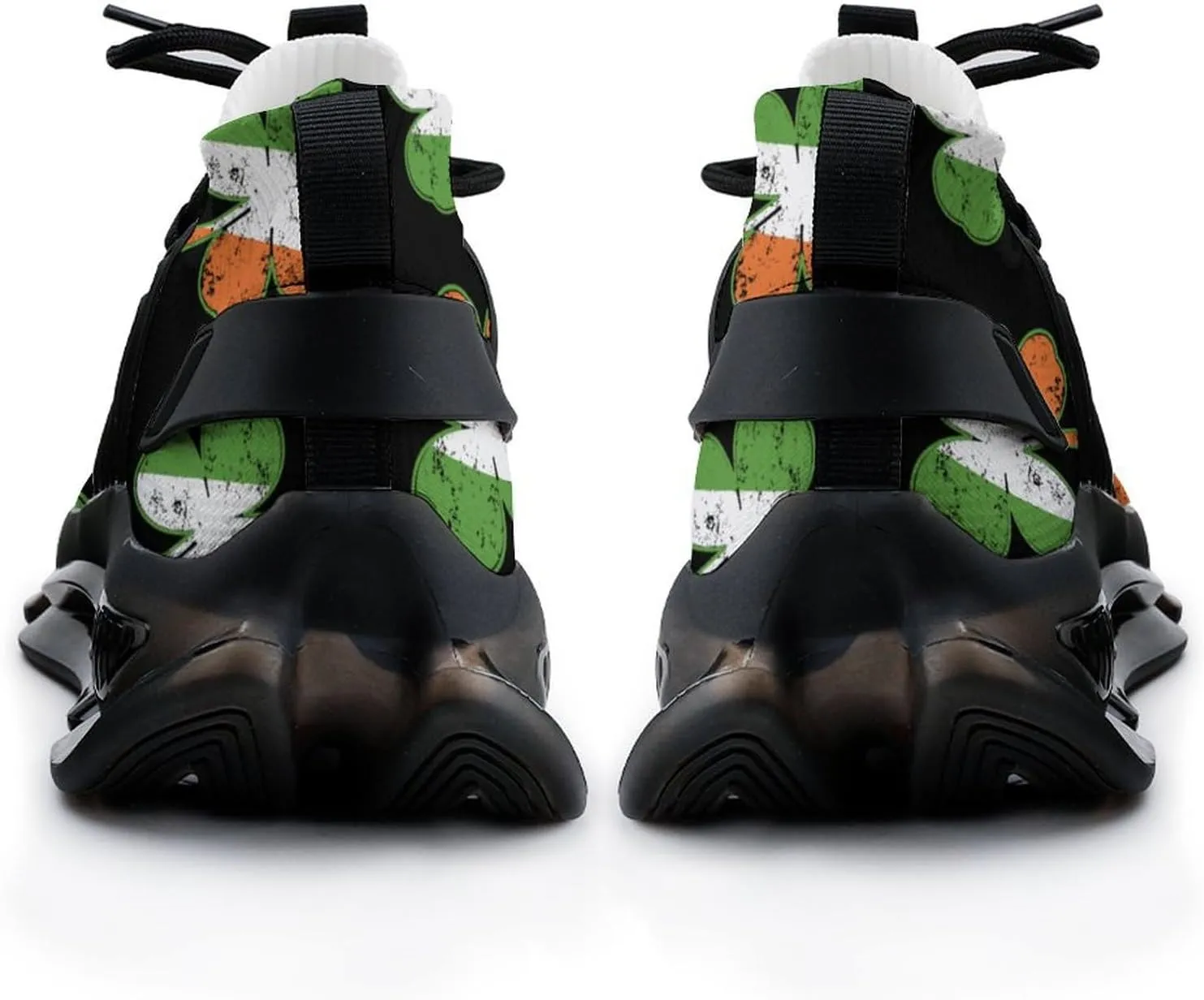 Irish Shamrock Walking Shoes for Men Lightweight Tennis Fashion Elastic Sports Shoes Cushion Basketball Shoes