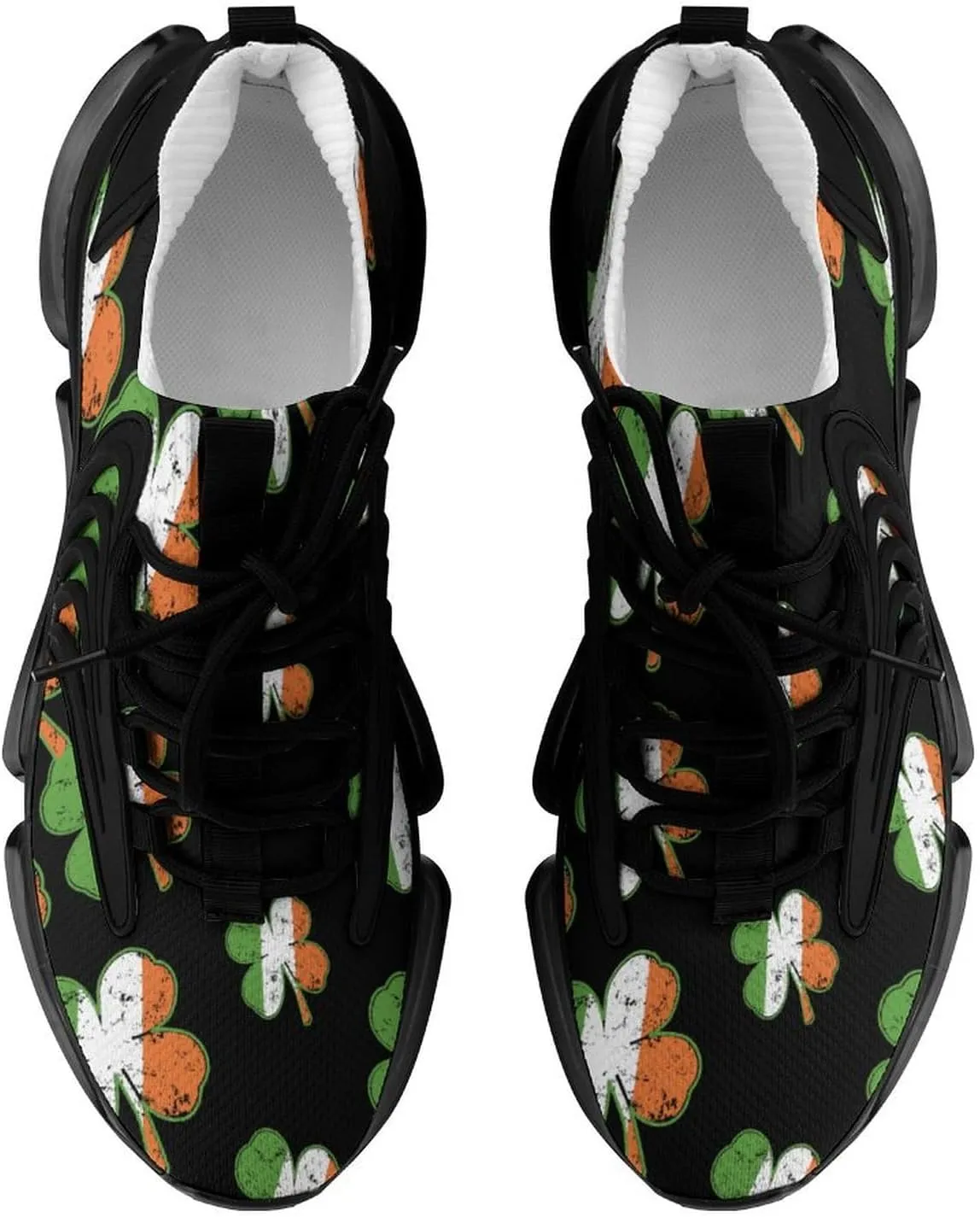 Irish Shamrock Walking Shoes for Men Lightweight Tennis Fashion Elastic Sports Shoes Cushion Basketball Shoes