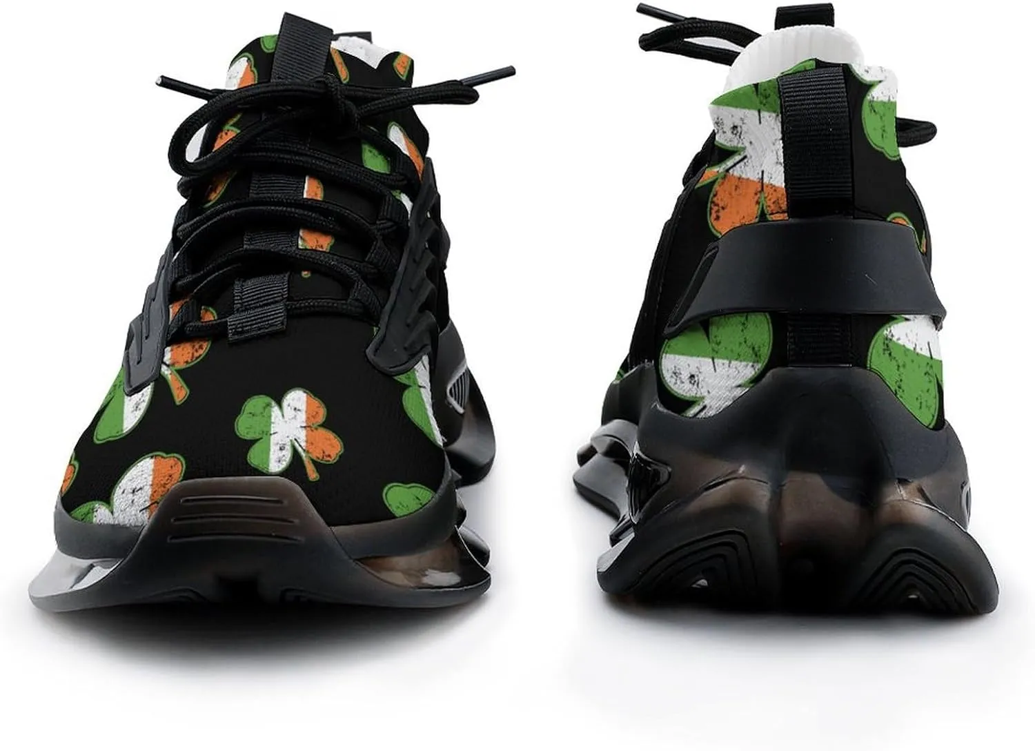 Irish Shamrock Walking Shoes for Men Lightweight Tennis Fashion Elastic Sports Shoes Cushion Basketball Shoes
