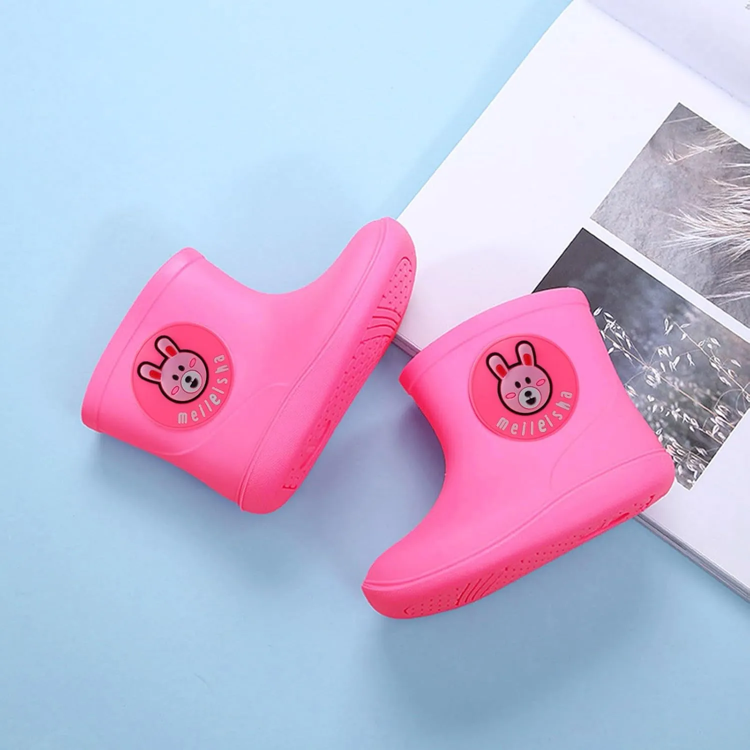 IWIHMIV Baby Rain Boot Infant Rain Boots Boys' Boots Toddler Kids Baby Boys Girls Cartoon Waterproof Rain Non Slip Rain Boots