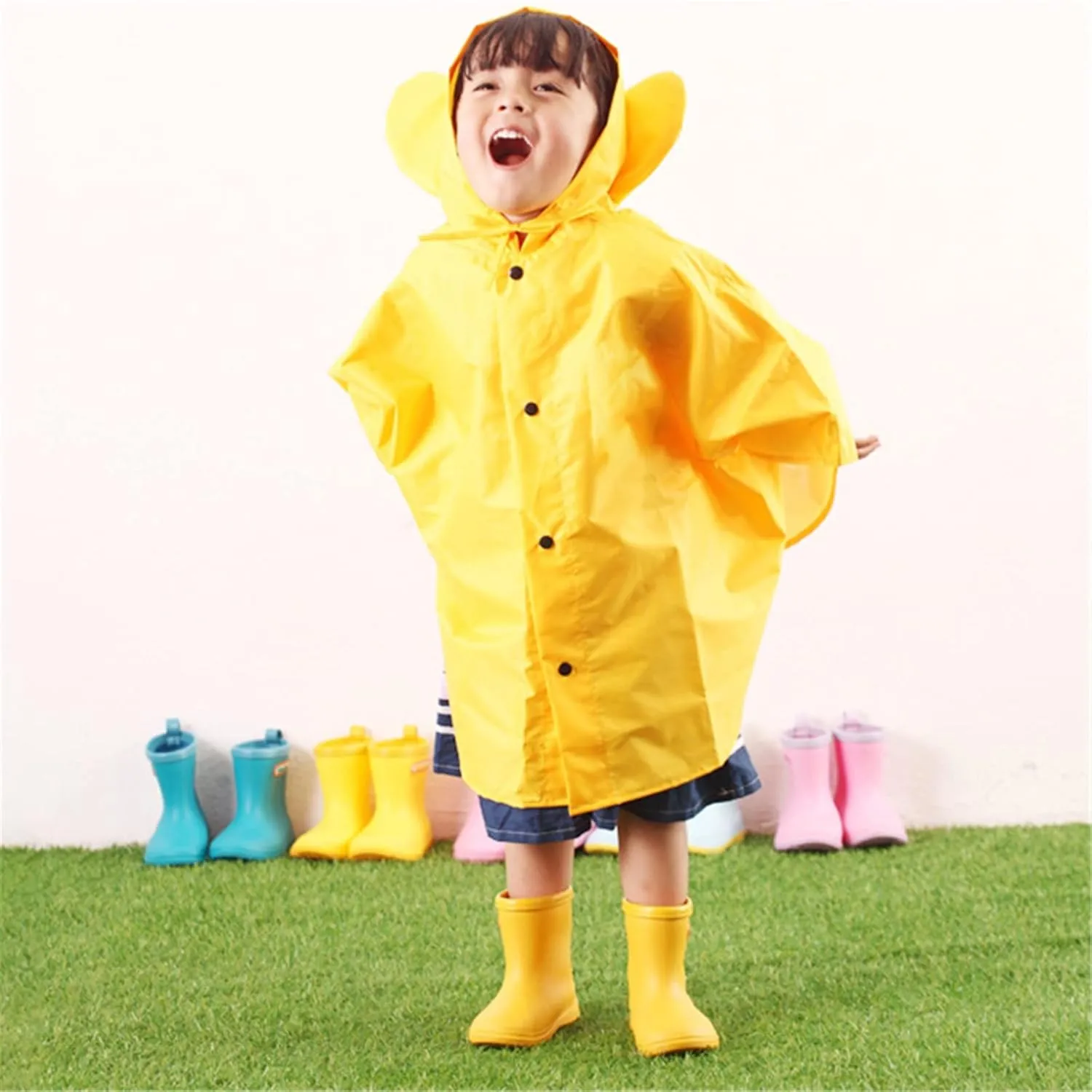 IWIHMIV Baby Rain Boot Infant Rain Boots Boys' Boots Toddler Kids Baby Boys Girls Cartoon Waterproof Rain Non Slip Rain Boots