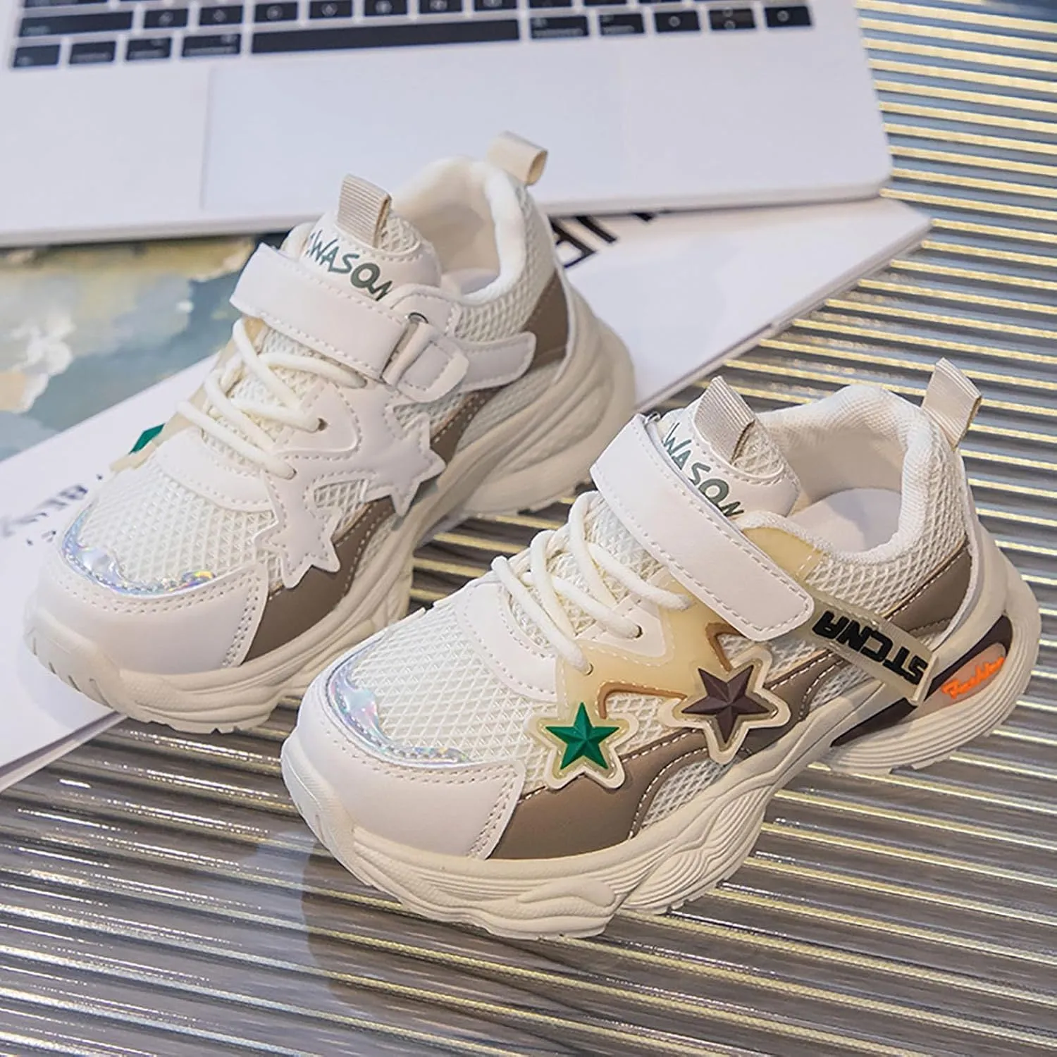 IWIHMIV Boys Tennis Shoes Breathable Comfortable Athletic Shoes for Girls Lightweight Running Shoes Kid Toddler