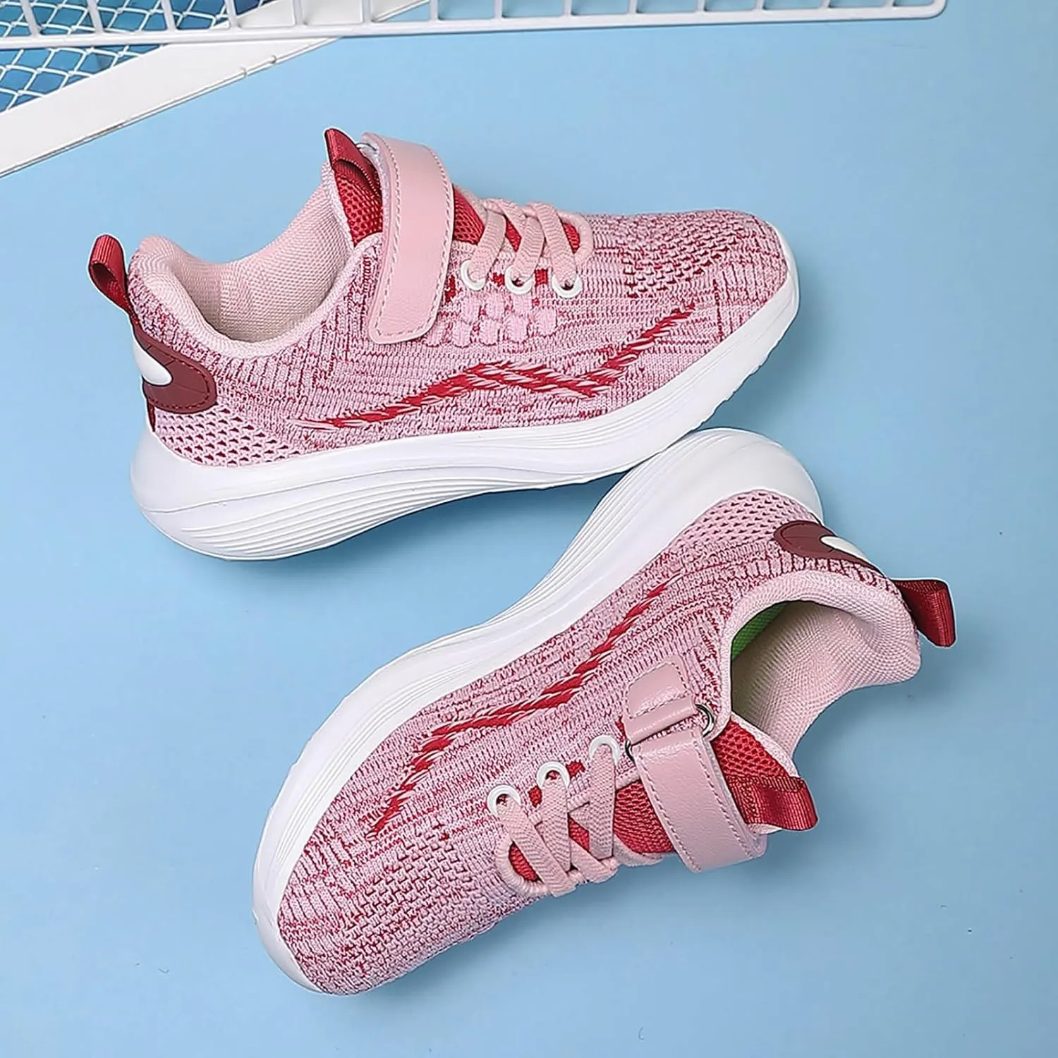 IWIHMIV Girl Tennis Shoes Boys Girls Breathable Shoes Kids Athletic Running Walking Lightweight Non Slip Sneakers