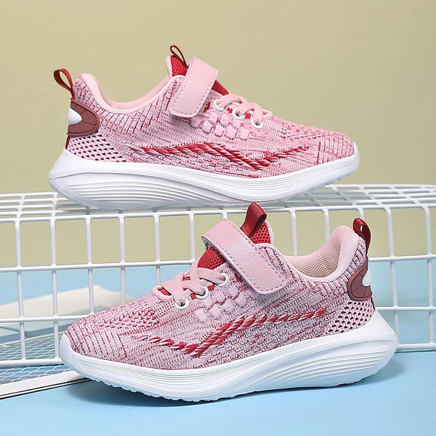 IWIHMIV Girl Tennis Shoes Boys Girls Breathable Shoes Kids Athletic Running Walking Lightweight Non Slip Sneakers