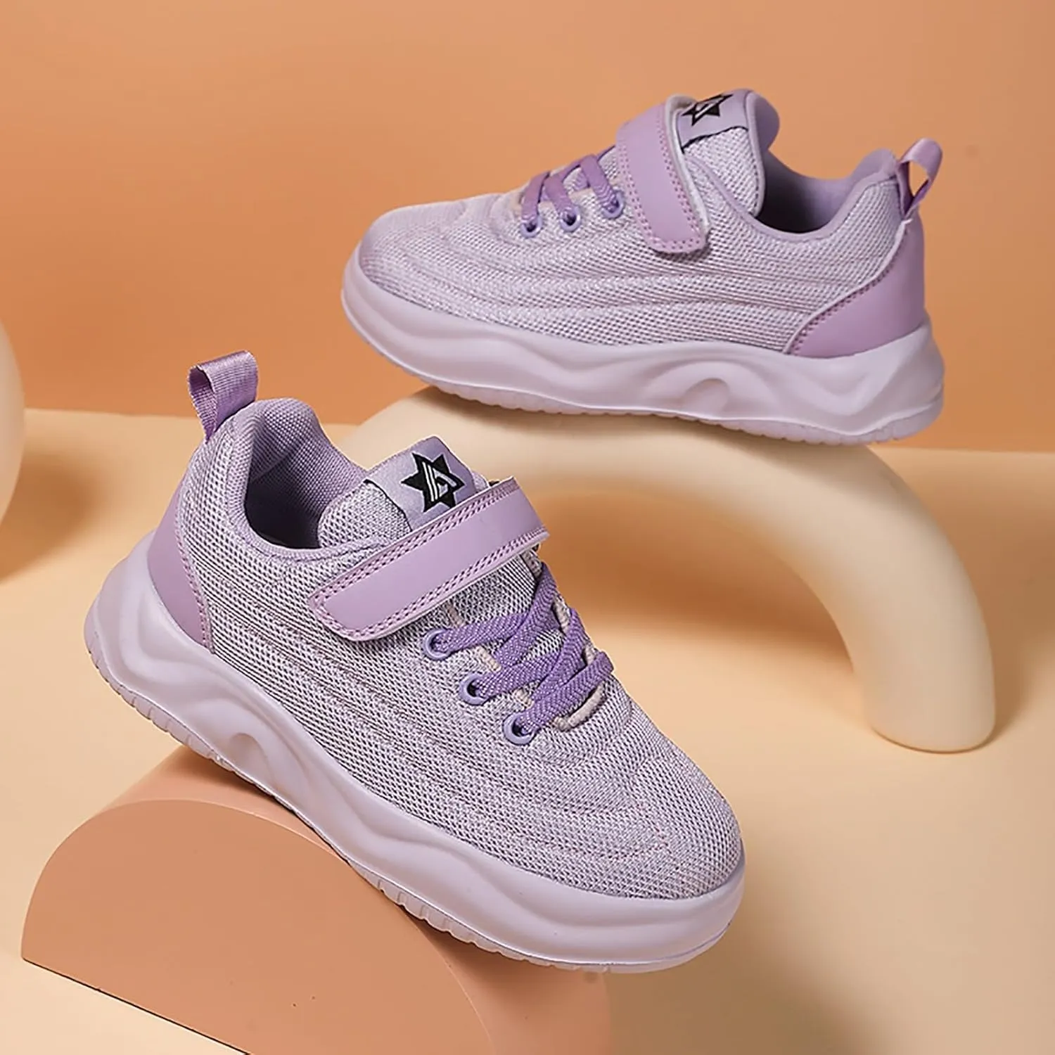 IWIHMIV Girl Tennis Shoes Girls Slip On Shoes Boys Breathable Sneakers Lightweight Kids Athletic Running Walking Shoes
